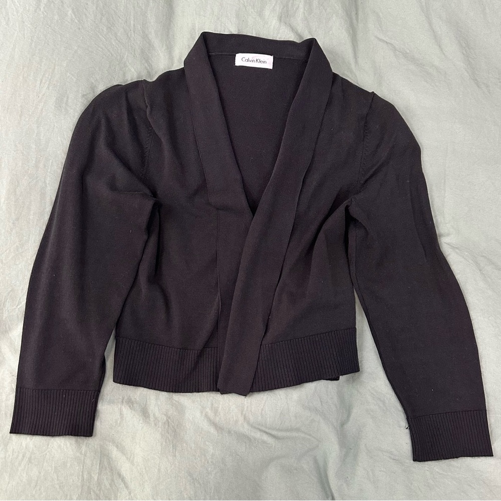 Vintage y2k Calvin Klein black cropped jacket. No size but fits like a small
